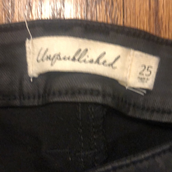 Unpublished black wax coated skinny jeans size 25 - Picture 4 of 8